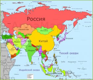 Карта азии все страны и столицы азии
